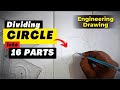 Dividing a Circle into 16 Equal Parts | Engineering Drawing | WBSCTE | MAKAUT | WBUT | Engg Graphics