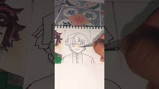 Day 2 ll drawing zenitsu ll #art #painting #drawing #demonslayer #shorts