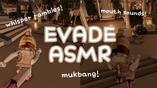 ASMR roblox evade 🍜 rambling in evade + noodles mukbang (whisper rambles gameplay, wet mouth sounds)