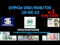 Курби асъор имруз 25март.25 март курс рубл сомони сегодния.Курсы USD/RUB/TJS 25.03.22#рубл6:00-12:00