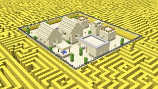 SECRET GOLD MAZE TO TRAP DESERT VILLAGE CHALLENGE! Minecraft NOOB vs PRO vs HACKER vs GOD! TROLLING