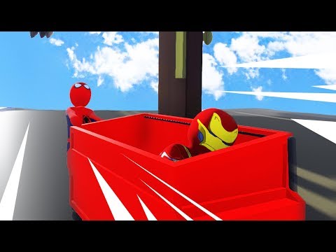 Видео: СУПЕР ГОНКИ НА МУСОРКАХ HUMAN FALL FLAT | пластилиновые герои Володя Человек Паук и Железный Человек