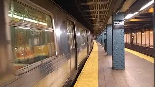 R68a W train + R62a 1 train Cortland street and Whitehall street