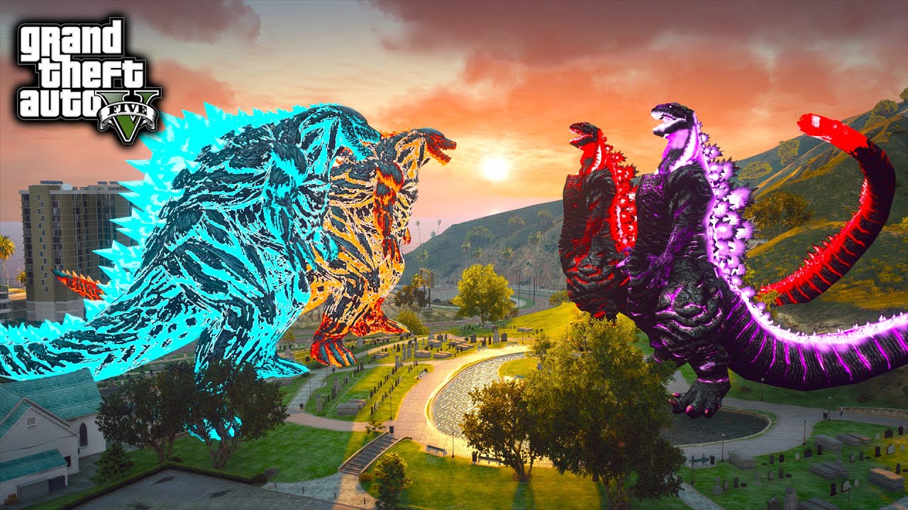 Godzilla Earth , Nuclear Godzilla Earth Vs Shin Godzilla, Red Shin Godzilla ( GTA V Mods )