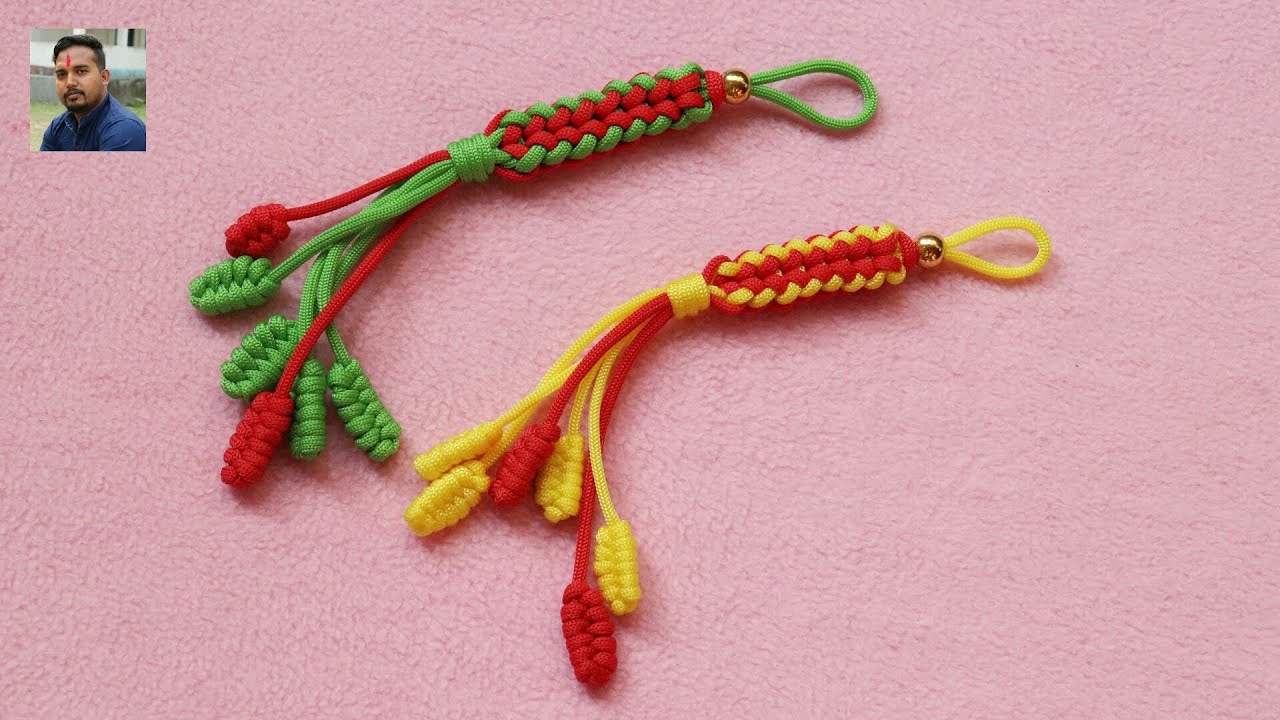 Macrame Keychain Tutorial for BEGINNERS! | DIY Macrame keychain Handmade #8