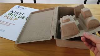Recycled corrugated paper pulp molded cosemtic packaging box with insert