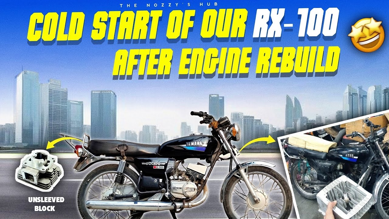 YAMAHA RX-100 COLD START AFTER ENGINE REBUILD| Ft-1994 RX100 |98CC 15BHP COLD START|THE NOZZY'S HUB|