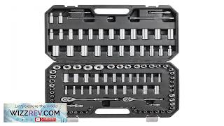 VEVOR Socket Set 1 4" and 3 8" Drive Socket and Ratchet Set 6 Point
