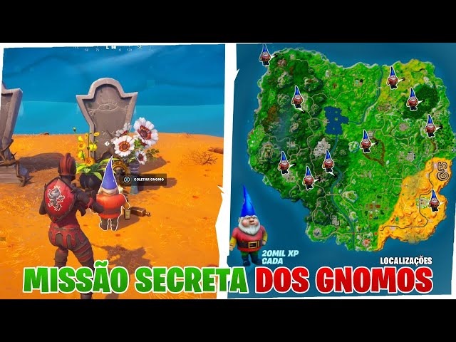 Fortnite - Encontrar Gnomos Escondidos em diferentes Localizações