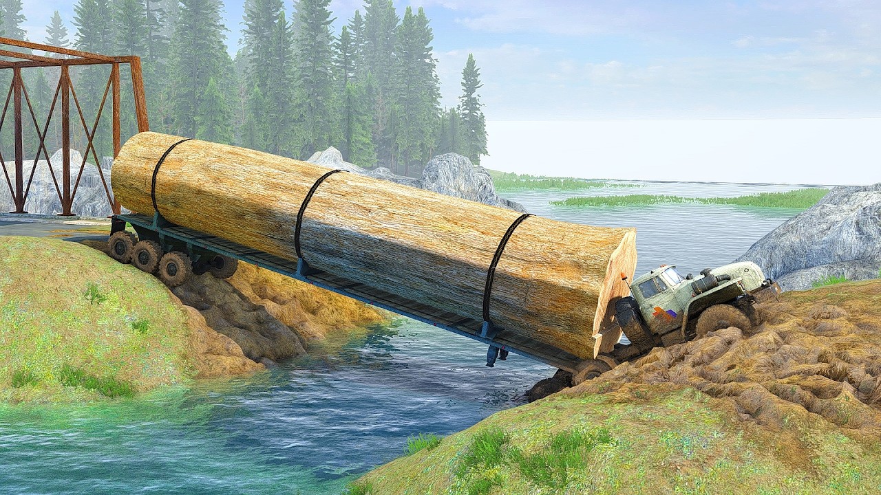 The CRAZY Heavy Logging Truck Battle Against TREACHEROUS Waters Revealed