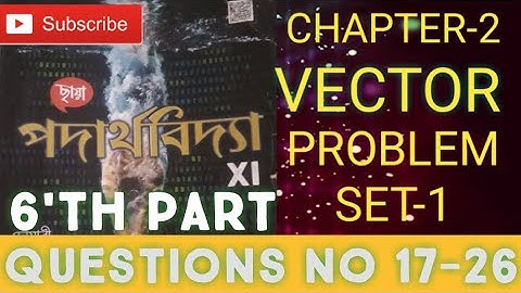 VECTOR PROBLEM SET-I, QUESTIONS NO 17-26,CHHAYA PROKASONI,BY ONLINE STUDY CAMPUS