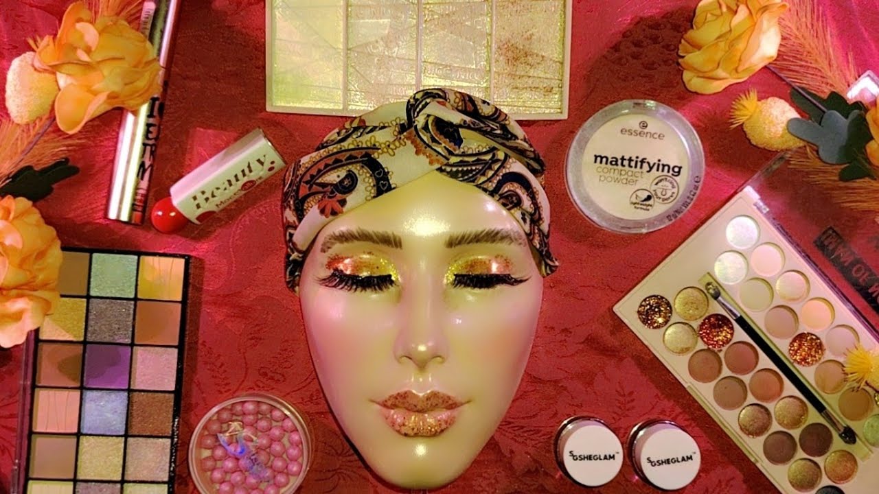 ASMR sunset makeup application on mannequin (no talking) 