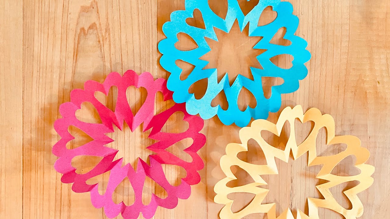かわいいハートの切り絵 Origami Heart Paper Craft Youtube