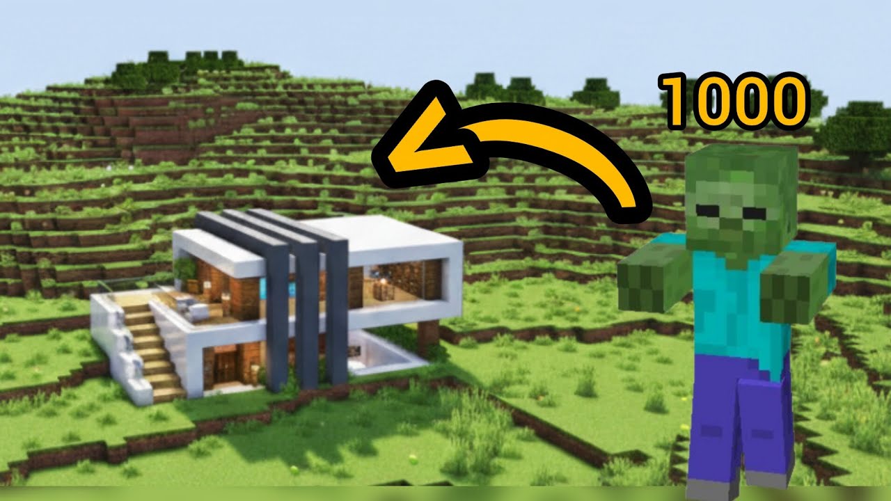 1000 zombies attack on my Minecraft base 😨