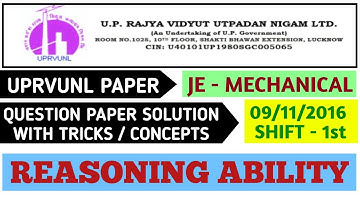 UPRVUNL JE Non Tech Previous Year Question Paper | UPRVUNL JE Previous Year Non Tech Paper Solution