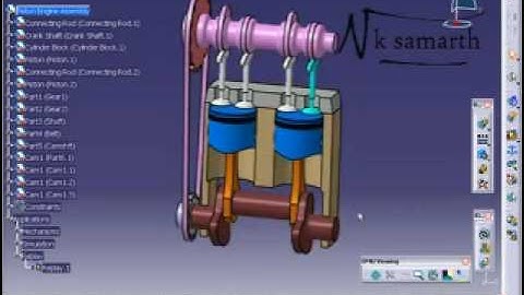 Engine Simulation in CATIA V5 DMU KInematics.