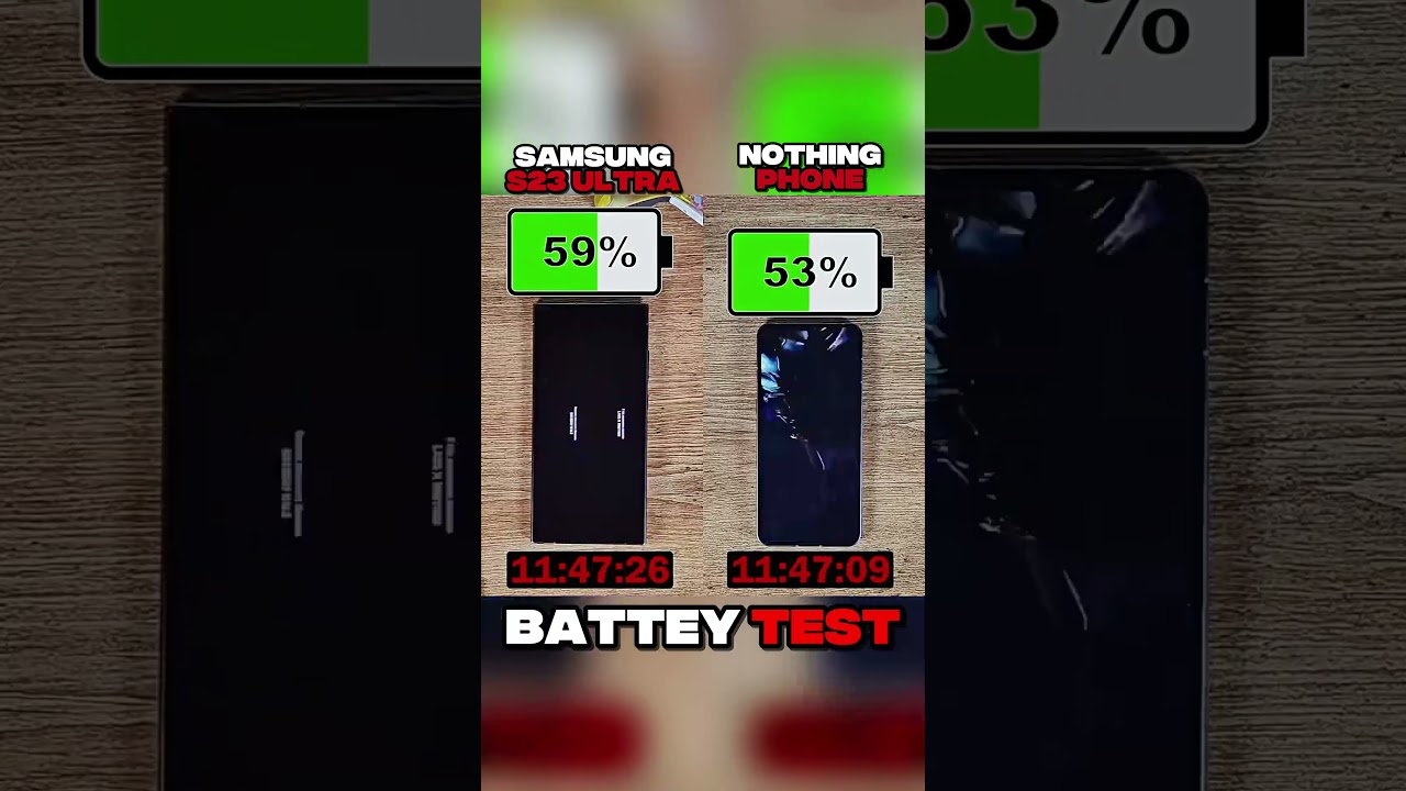 samsung s23 ultra vs nothing phone (1) battery 🔋 test !!