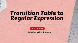 Transition Table to Regular Expression | DFA to Regular Expression #education #viral 