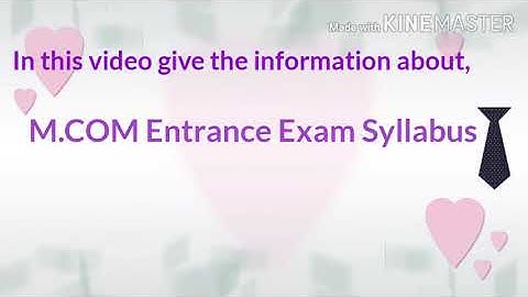 CA CS CMA M.com Entrance Exam Syllabus 2020 Central University Of Karnataka