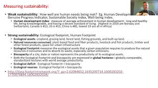 AREC 173 Module 2 Sustainability in concept and measurement