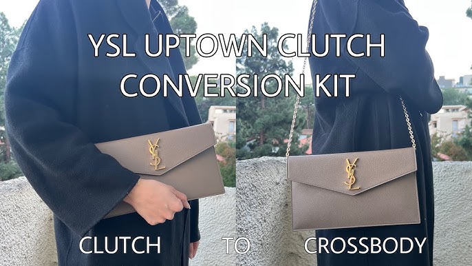 SAINT LAURENT Uptown textured-leather pouch