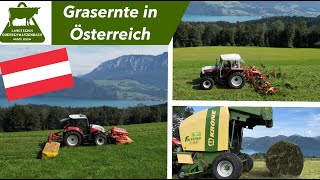 Dritter Grünlandschnitt am Attersee (OÖ) | Steyr Multi 4120 | Steyr 970 Turbo |