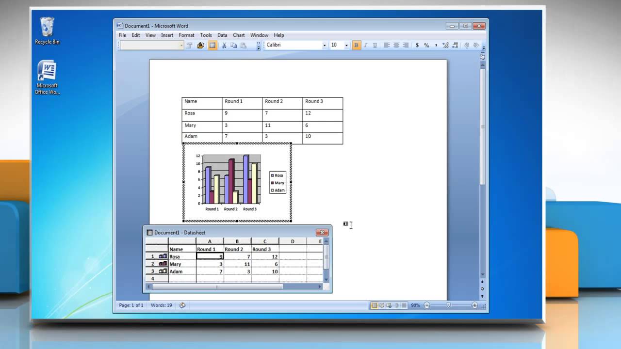 Making Charts In Word 2007