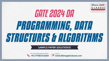 GATE 2024 DA Sample Paper Solution | Data Structure & Algorithm | GATE DA/CS/IT/ Online Lectures