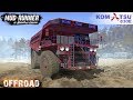 Spintires: MudRunner - KOMATSU 830E Large Haul Truck Rides Through Mud and Puddles in the Quarry