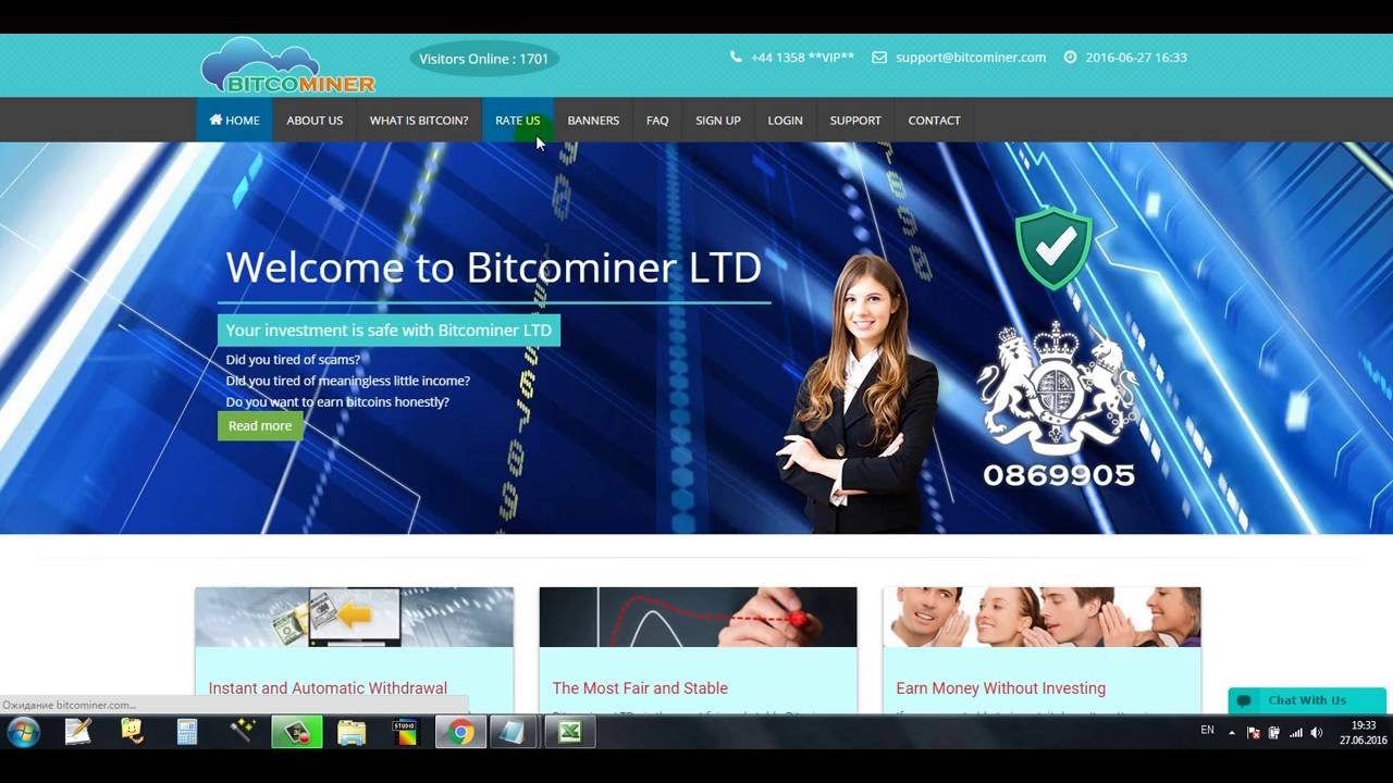 BITCOMINER- 1 Bitcoin in the past month? Easy and safe!!! - YouTube