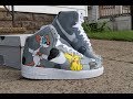 CUSTOM GREY CARTOON AIR FORCE 1S