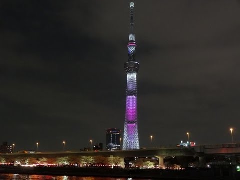 スカイツリー1周年記念ライトアップ+3月22日桜　咲・舞
