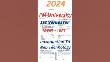 +3 1st Semester MDC Paper Introduction to Web Technology 2024 PYQ
