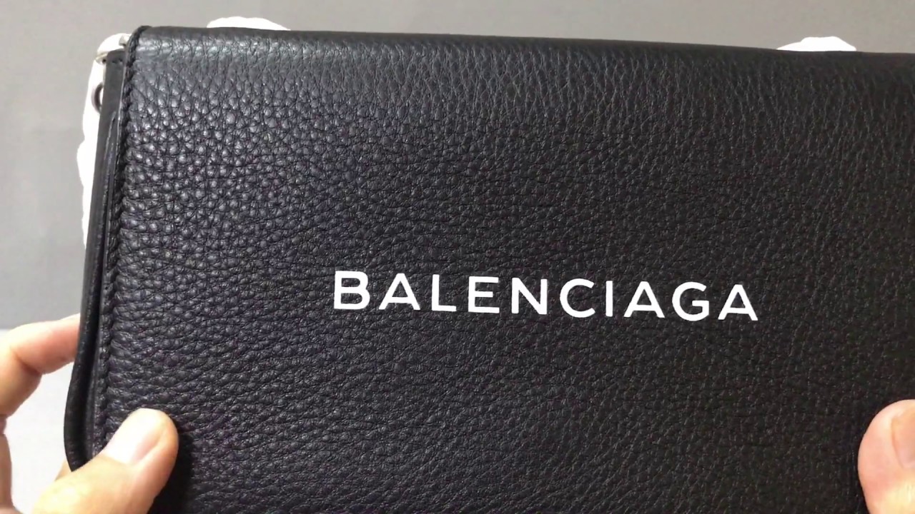 balenciaga everyday large chain wallet