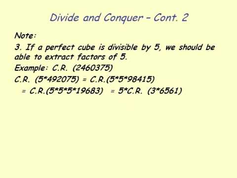 Cube Roots by Divide and Conquer