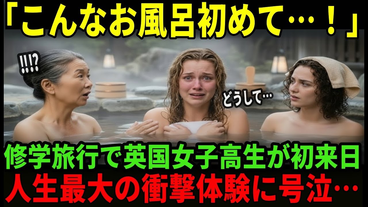 【海外の反応】「こんなお風呂見たことない」英国女子高生が旅館お泊まり初体験！星空露天風呂と朝風呂で全員号泣の理由とは？！