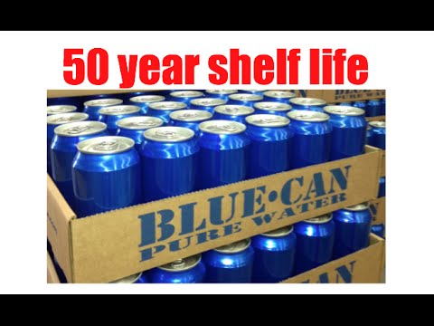 Blue Can Water  Blue Can has a shelf life of 50 years. It's ideal