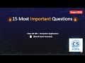 15 Important Questions | এই 15টা প্রশ্ন পড়লেই 90% নিশ্চিত | WB Board 12 Computer Application 2026