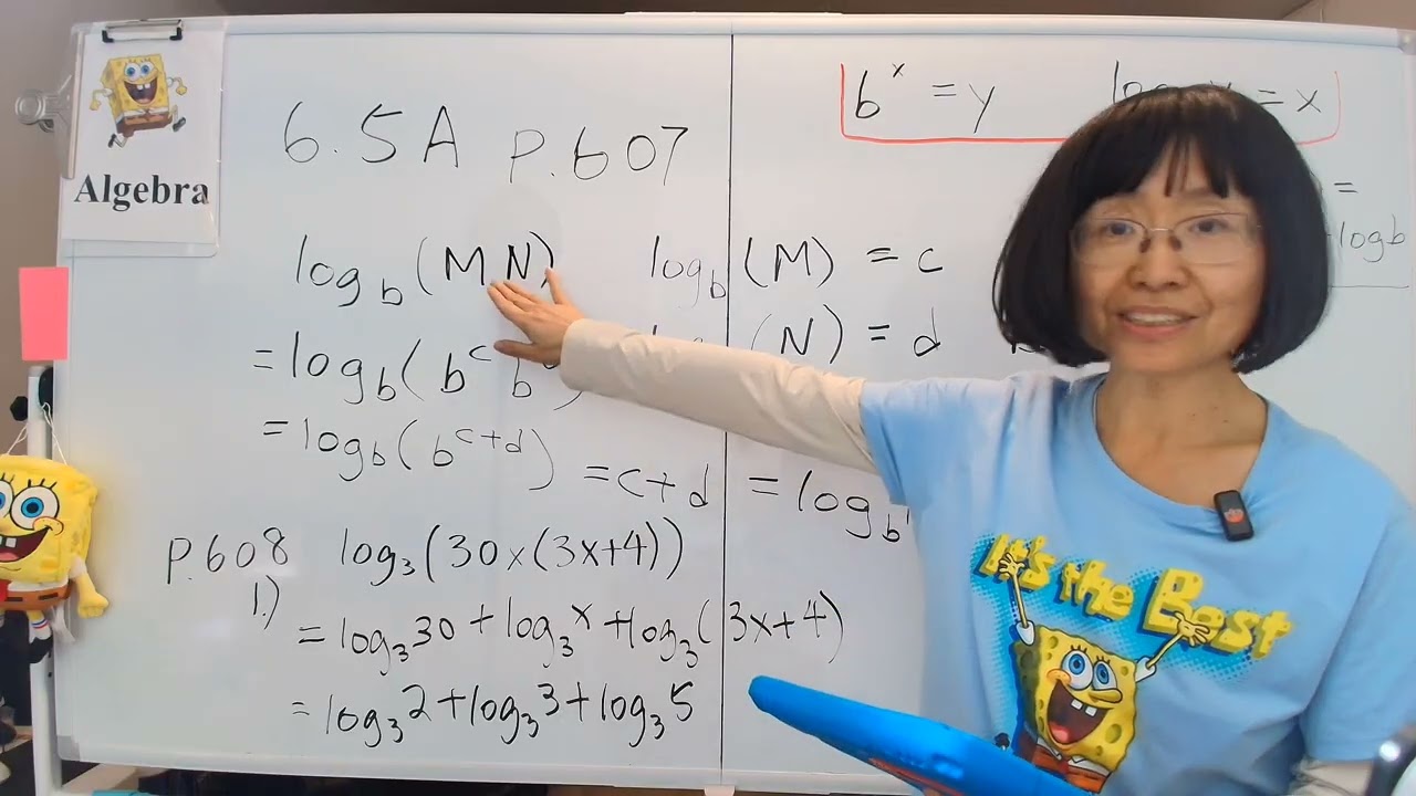 Algebra Chapter 6.5 Logarithmic Properties Part A with free Openstax textbook