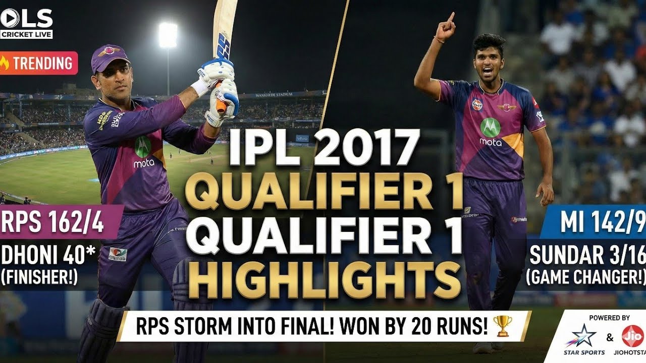 RPS vs MI Qualifier 1: Dhoni's Late Show! 🚀 Sundar Stuns MI! | OLS Cricket Live