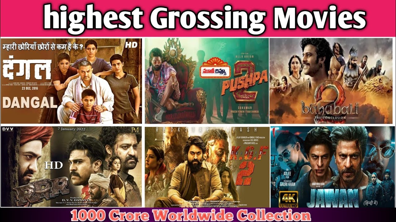 Top Highest Crossing Indian Movies 1000 Crore 