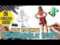 [DRAWPEDIA] HOW TO DRAW *NEW* BOARDWALK RUBY from FORTNITE - STEP BY STEP DRAWING TUTORIAL