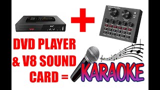 HOW TO WIRE DVD PLAYER OR AMPIFIER TO V8 SOUND CARD FOR KARAOKE USING ADAPTERS