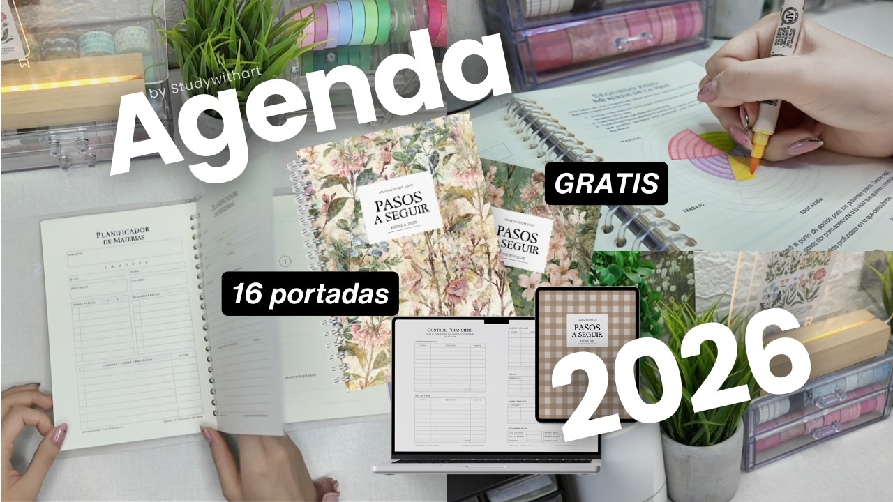 Agenda 2026 completamente gratis para descargar e imprimir + Planner Digital