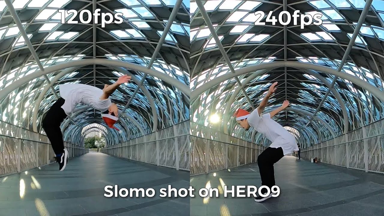 GoPro HERO9 Black slomo vs HERO8 Black - 240fps action parkour slow motion