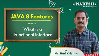 Mastering Java 8 Features : Understanding Functional Interfaces with Mr. Hari Krishna | NareshIT