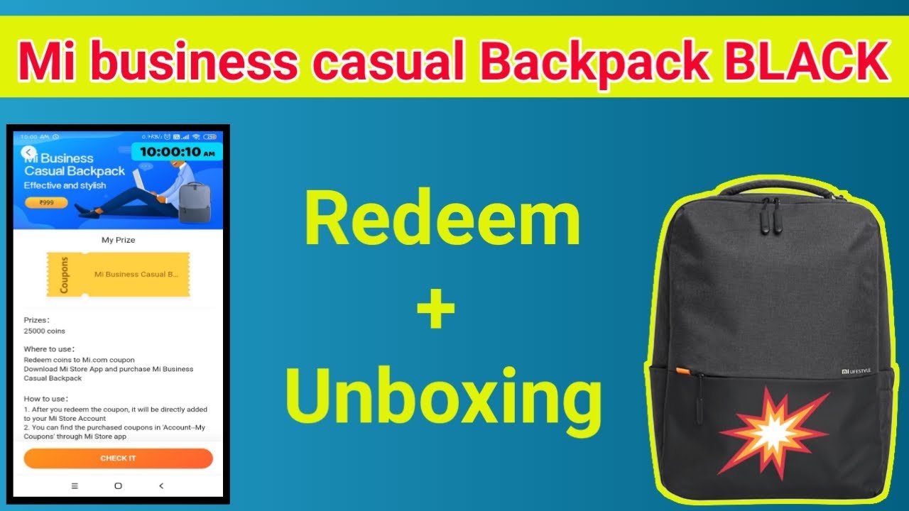 Mi Business Casual Back Pack Redeem & Unboxing // By Keshv Sharma.