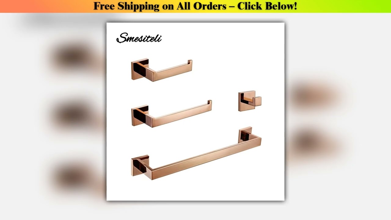 Rose Gold Bathroom Accessories Set Wall Mount Shelf Toilet Bath Hardware Paper Holder Towel Bar