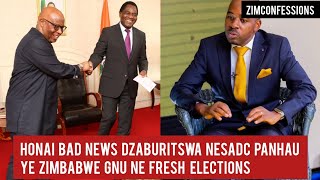 Honai Bad News Dzaburitswa NeSADC PaNhau Ye Zimbabwe GNU Ne Fresh Elections