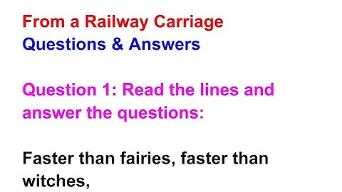 From A Railway Carriage Poem | Question Answer | By Robert Louis Stevenson | #mahmadstudycircle